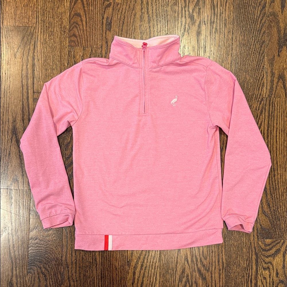 The Beaufort Bonnet Girl's Pink Quarter-Zip Long Sleeve Pullover 7T